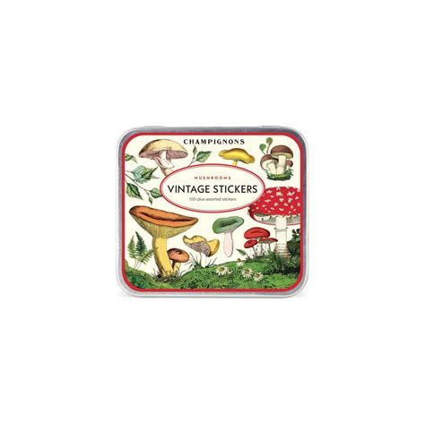 Cavallini Sticker Tin Mushrooms