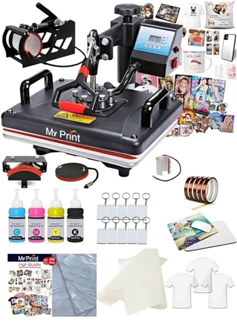 My Print Heat Press 5 In 1 Combo With Meterial All Product Listed In Discription Multi