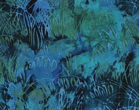 Last 12 Retired Island Batik Citrus Sun Wheat Field In Marble Blue And Green Batik Fabric Etsy