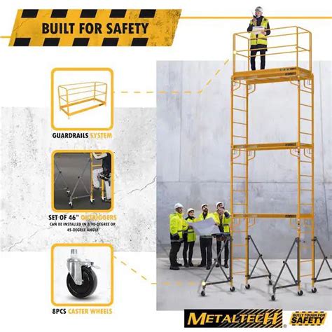 24 MetalTech Rolling Scaffolding Tower 3 Story Baker Scaffolding With