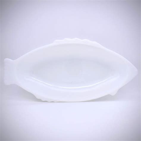 Glasbake Dining Glasbake White Milk Glass Fish Dish Plate Platter