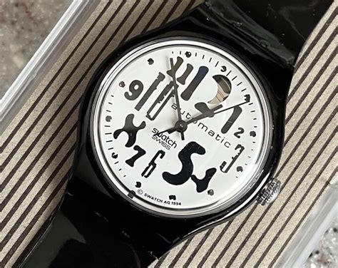 Vintage Automatic Swatch Watch 1995 SAB103 Never Worn With Box Running