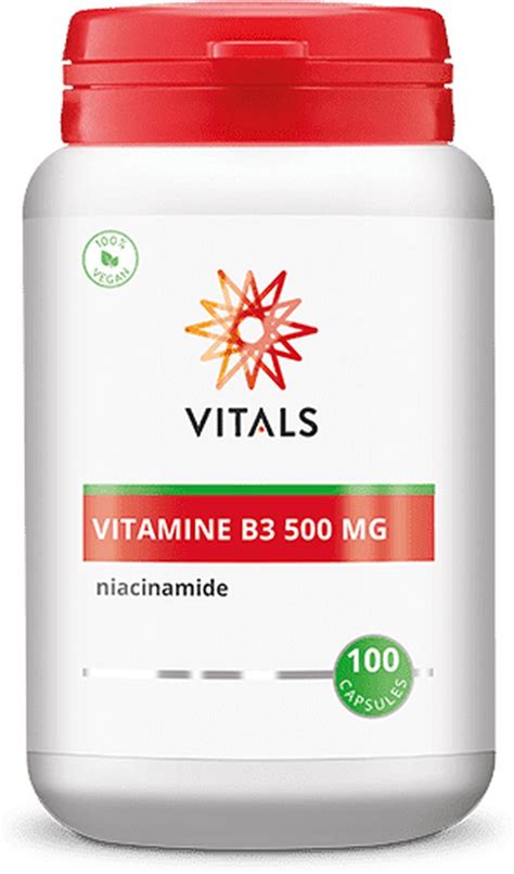 Vitals Vitamine B3 500 Mg 100 Capsules Niacinamide Bol