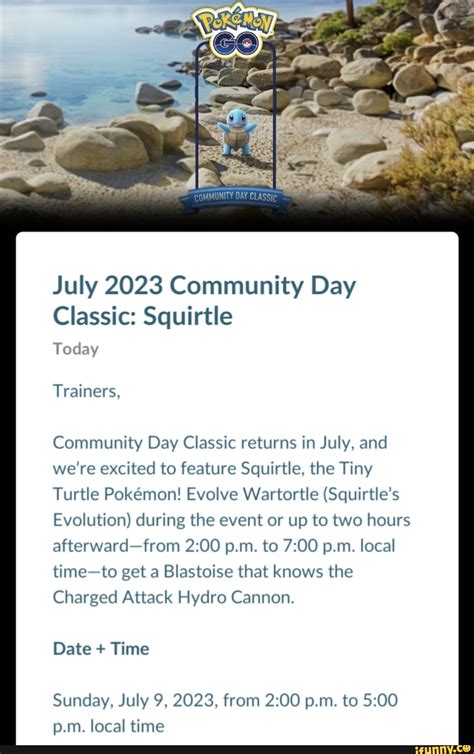 Community July Community Day Classic Squirtle Today Trainers