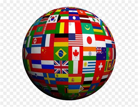 Illustration Of A Globe Covered In The Flags Of Many World Language