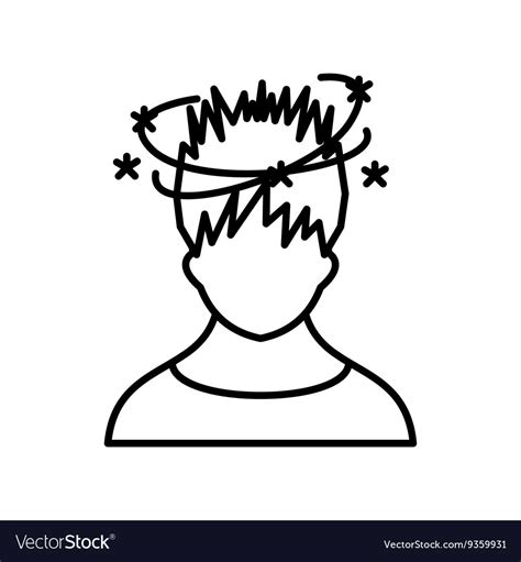 Man With Dizziness Icon Outline Style Royalty Free Vector