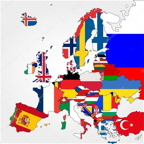 Mapa Europy Z Flagi Ilustracja Stockowa Od © Delpieroo 51647453