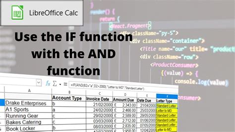 How To Use The If Function With The And Function In Libreoffice Calc