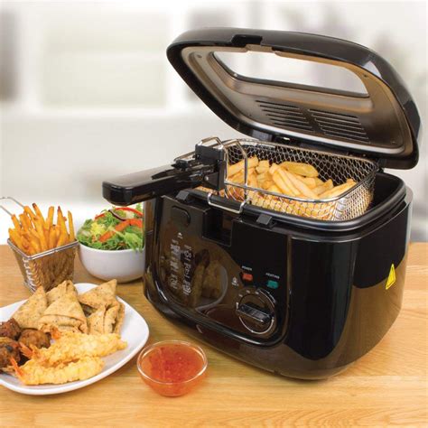 Deep Fat Fryer Electric 2 5L Observation Window Chip Pan Black 1800W