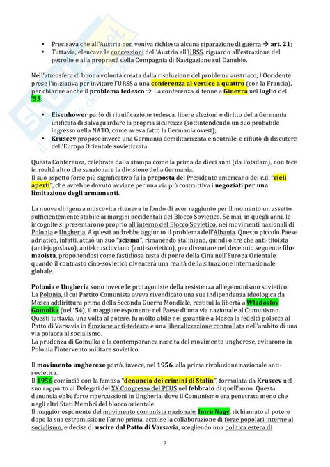 Riassunto Ultima Parte Esame Storia Delle Relazioni Internazionali