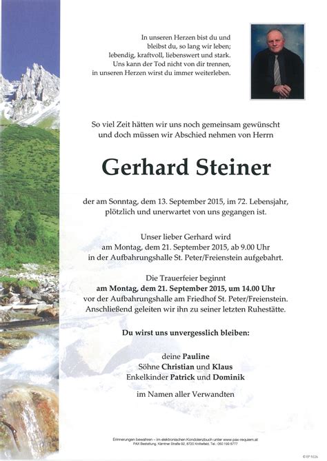 Parte F R Gerhard Steiner Pax Requiem