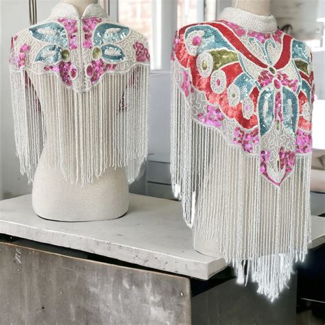 WHITE FLY BEADS WOMEN PARTY CAPE | Vindastore.com