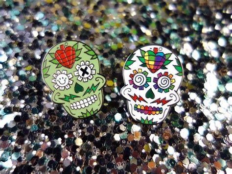 Green Day Of The Dead Enamel Pins Day Of The Dead Sugar Etsy Green Day Enamel Pins Green