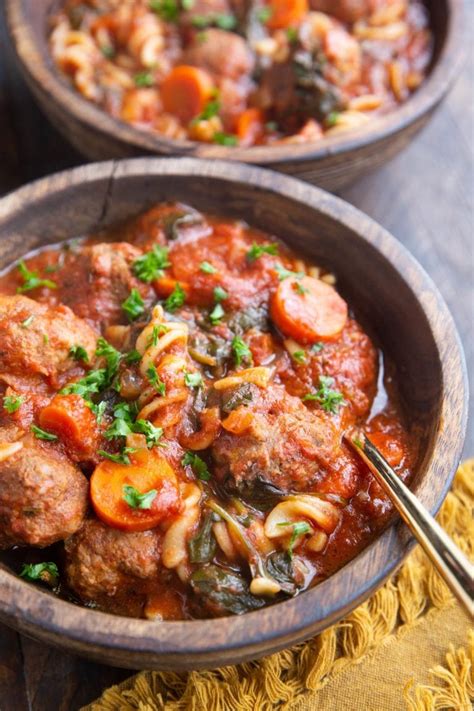 Crock Pot Italian Meatball Soup Gluten Free The Roasted Root