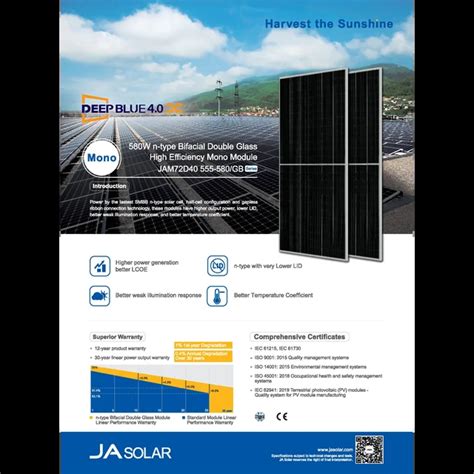 Ja Solar Modu Fotowoltaiczny Panel Pv Wp Deep Blue X Glass Glass