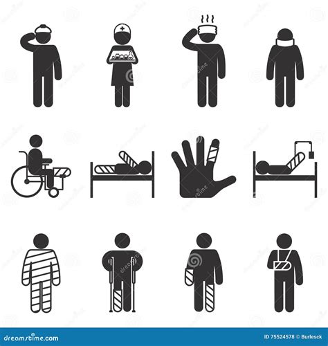 Injury Icons Trauma And Sickness Vector Illustration CartoonDealer