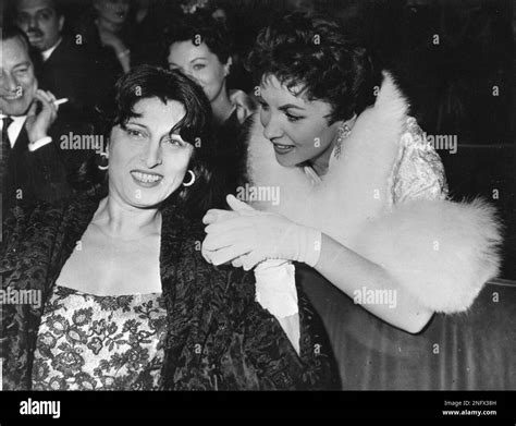 Italian Famed Film And Stage Actress Anna Magnani Left Is Greeted By