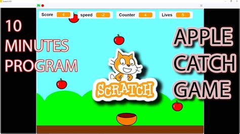 Apple Catch Game Design In Scratch 10 Minutes Program Youtube