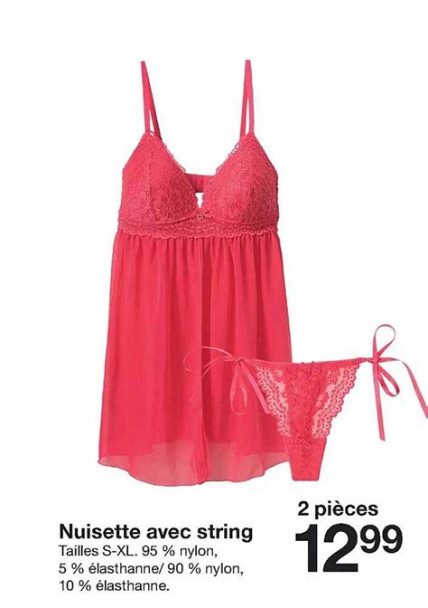 Promo Nuisette Avec String Chez Zeeman Icatalogue Fr