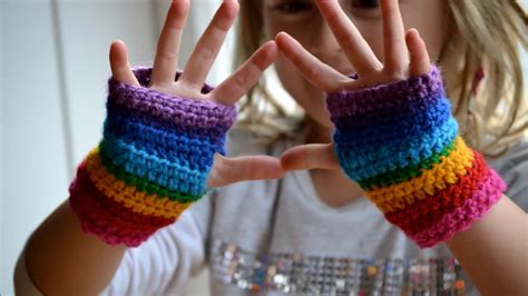 Crochet Fingerless Gloves For Kids Youtube