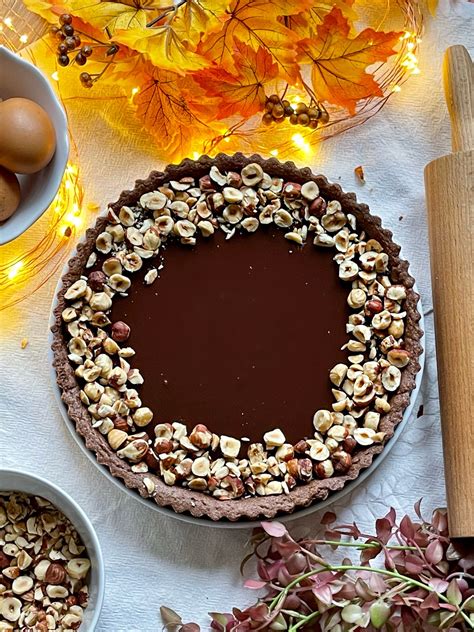 Crostata Al Cacao Con Caramello Salato Ganache Al Cioccolato Fondente