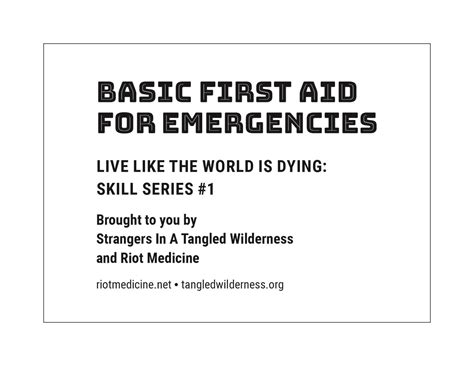 Basic First Aid for Emergencies — Strangers in a Tangled Wilderness