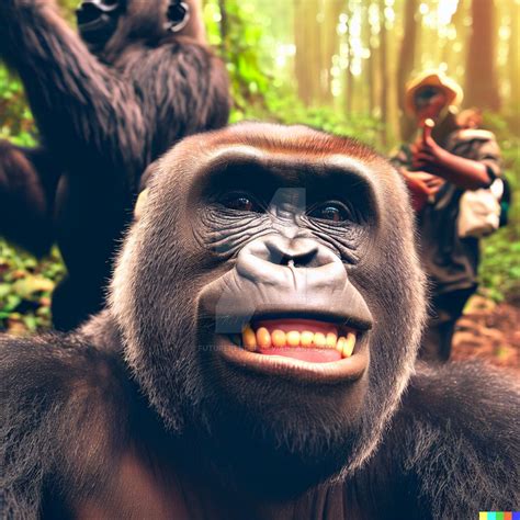 A Smiling Gorilla Selfie In Jungle By Futurerender On Deviantart