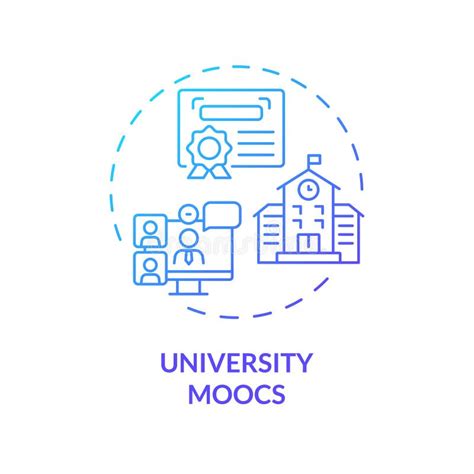 2d Gradient Thin Linear Icon University Moocs Concept Stock Illustration Illustration Of Flat