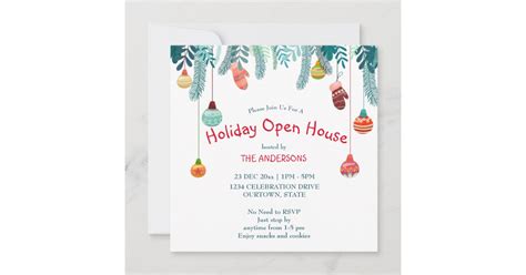 Christmas decoration holiday open house invitation | Zazzle