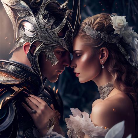 Premium Photo | Knight marrying a princess, fantasy wedding