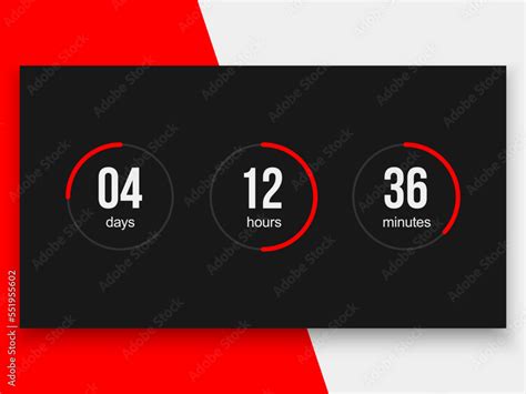 Countdown Timer Vector Clock Counter Modern Count Down Day Vector