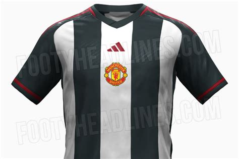 Manchester United 2023/24 'leaked' away kit features central badge and bold stripes - Actu Foot Web