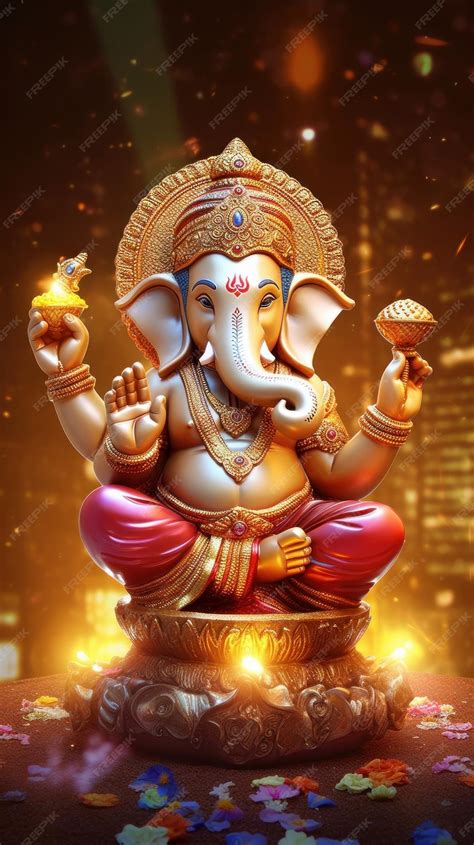 Premium Photo Lord Ganesha Full Hd High Resolution With Lighting