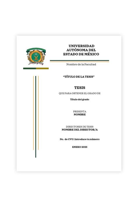 Portada De Tesis Uaemex Para Word Libreta De Apuntes Notas