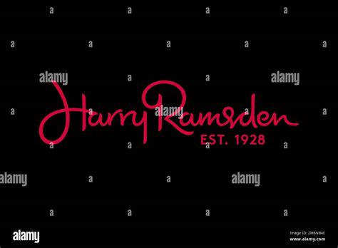 Harry Ramsdens Logo Black Background Stock Photo Alamy