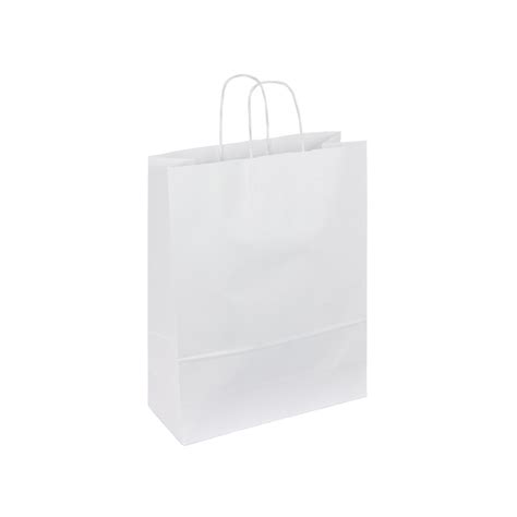 Sac Kraft Blanc Poign Es Torsad Es Pakup Emballage Fr