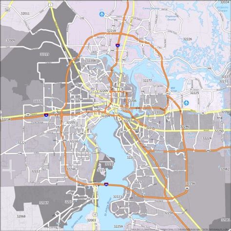 Jacksonville Zip Code Map - GIS Geography