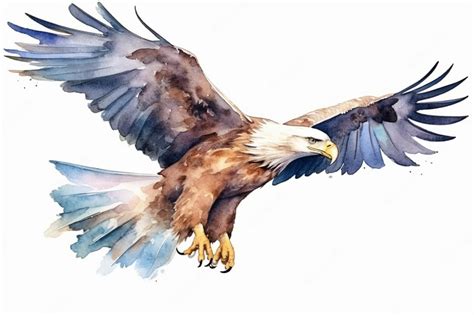 Premium AI Image | Watercolor painting of a flying eagle