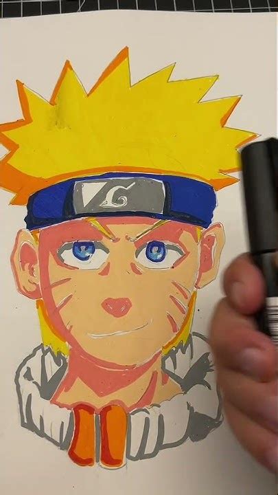 Drawing Naruto Uzumaki From Naruto With Posca Markers Short Youtube