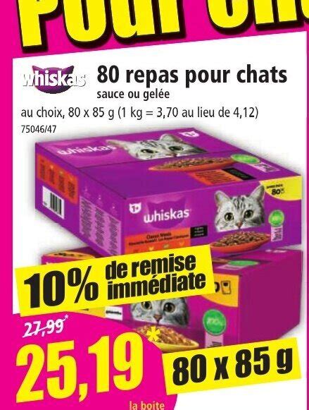 Promo 80 Repas Pour Chats Chez Norma