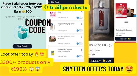 Smytten Loot Offer SSmytten Trail Coupon Code Smytten 0 Trails Today