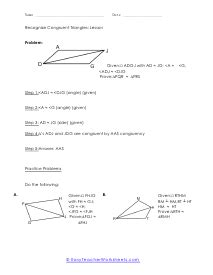 Congruent Triangle Worksheets