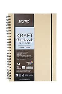 Brustro Toned Paper Kraft Sketchbook Wiro Bound Size A Gsm