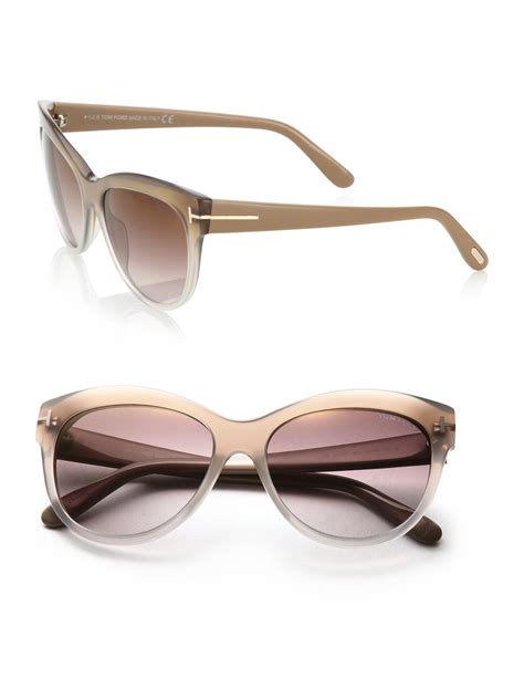 Tom Ford 56mm Acetate Cat Eye Sunglasses In Beige Brown Lyst