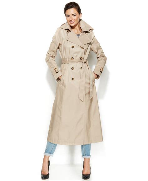 Dkny Hooded Double Breasted Maxi Trench Coat Coats Women Macy S