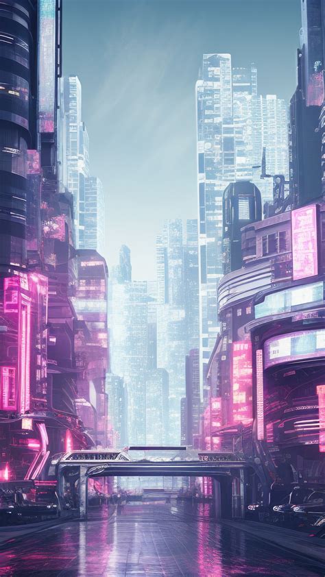 Neon Depths of the Futuristic Metropolis - backiee