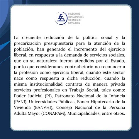 COMUNICADO Trabajo Social Como Profesional De Ejercicio Liberal Y