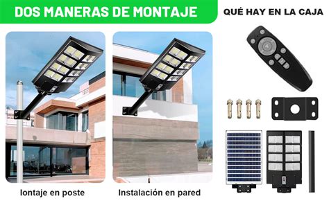 800W Lamparas Solares Exterior 640 Paga Hasta 24 Meses