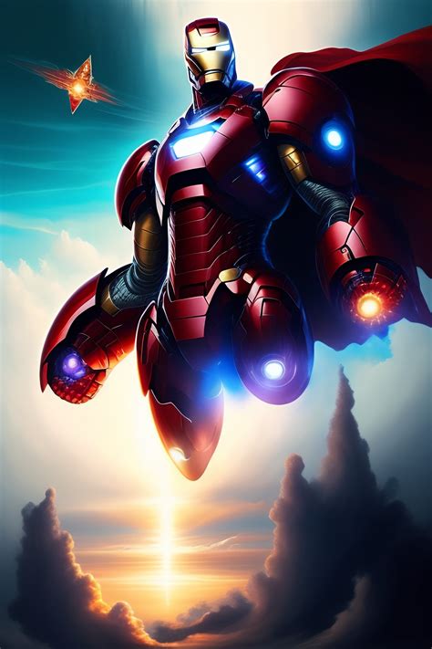 Lexica Iron Man Flying In The Sky Fantasy Art