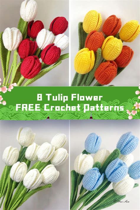 Tulip Flower Crochet Patterns Free In Crochet Flowers Free